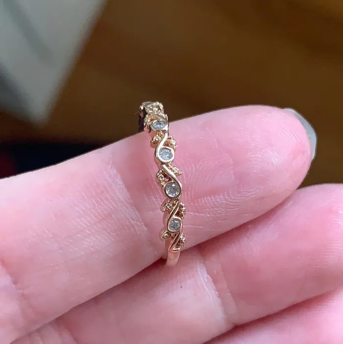 Rings Love Vintage Paris Diamond Leaf Band 10k Rose Gold Vintage