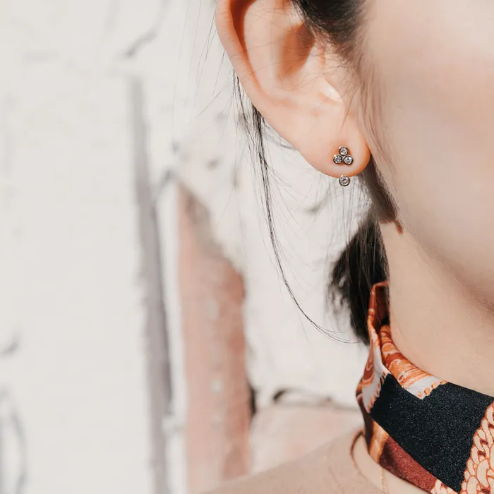 Triplet Diamond Stud PRMAL Earrings Triplet Diamond Stud PRMAL Earrings
