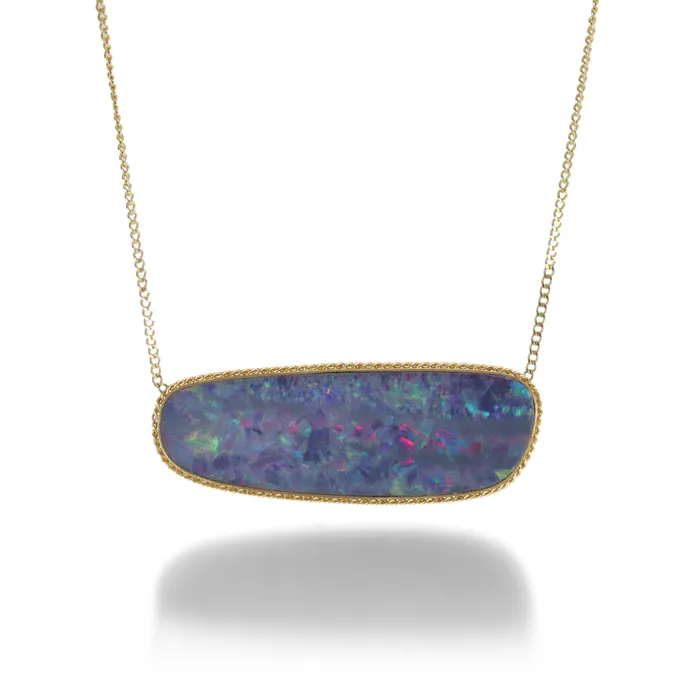 Amali Necklaces Opal Bar Necklace