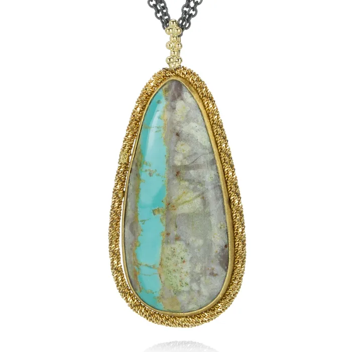 Amali Necklaces Turquoise and Silver Diamond Necklace