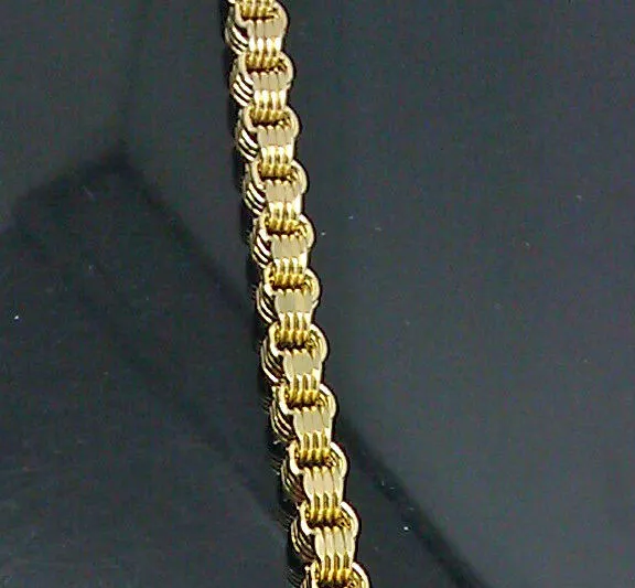 Gold and Diamond Bracelets 10K Yellow Gold Byzantine Box Link Bracelet 8 Long 65mm