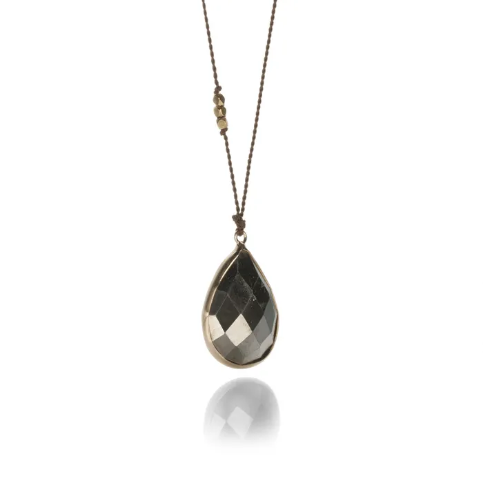 Margaret Solow Pyrite Teardrop Necklace Necklaces