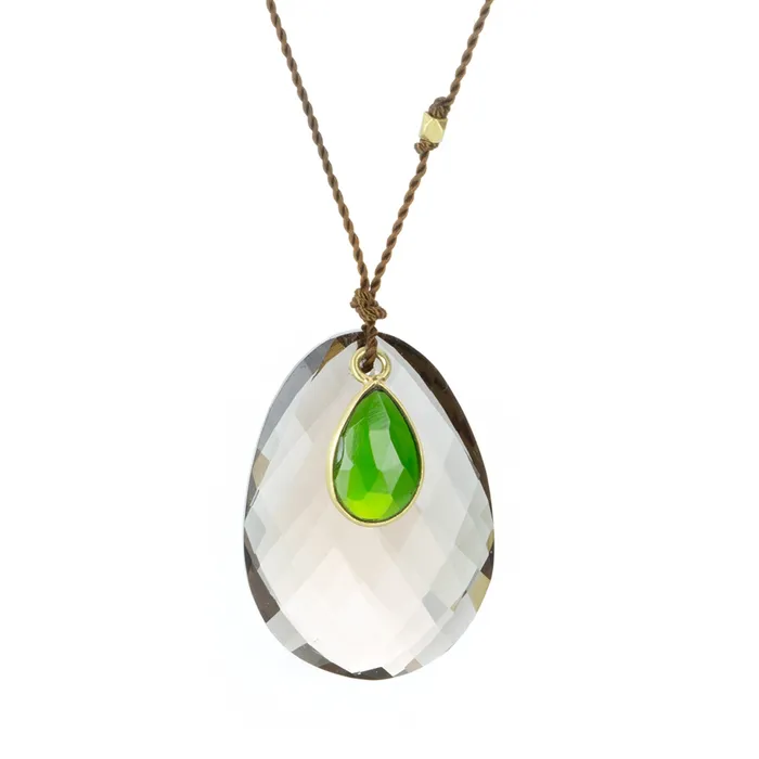 Margaret Solow Smoky Quartz and Chrome Diopside Necklace Necklaces