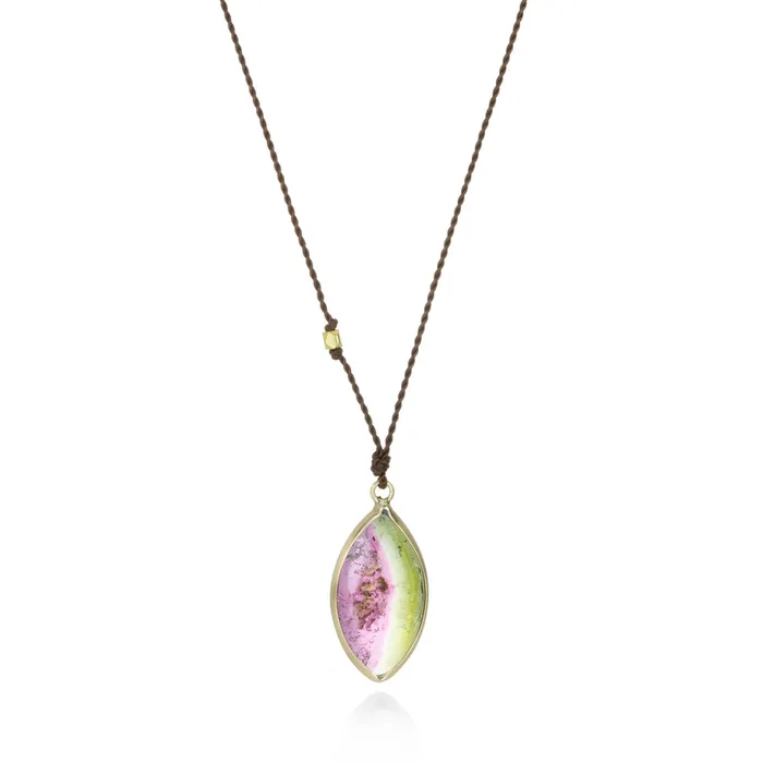 Marquise Watermelon Tourmaline Necklace Margaret Solow Necklaces