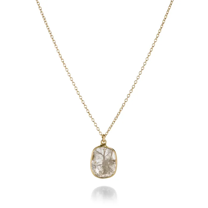Necklaces Margaret Solow Rose Cut Gray Diamond Slice Necklace