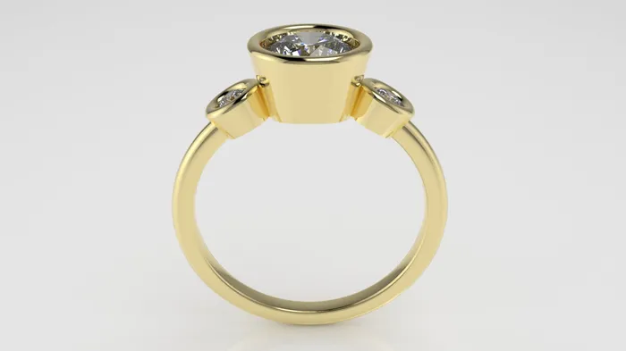 Rings JCM DESIGN JEWELRY 14K Engagement Ring with Diamond VS1 it is Bezel Mounted band stone round