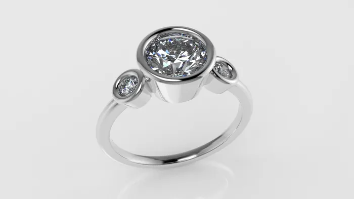 Rings JCM DESIGN JEWELRY 14K Engagement Ring with Diamond VS1 it is Bezel Mounted band stone round