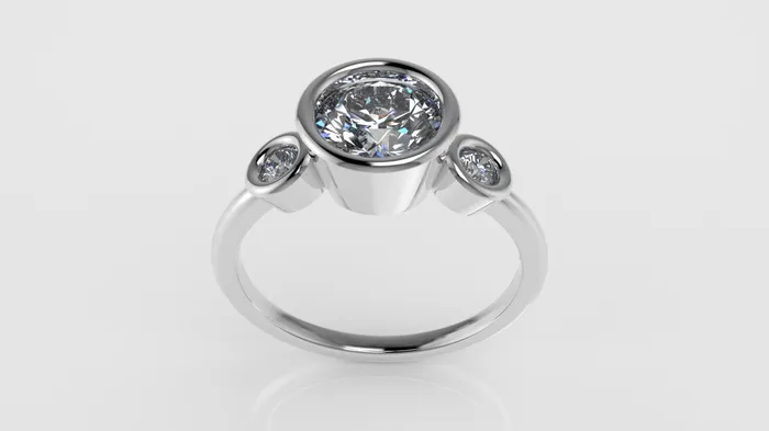 Rings JCM DESIGN JEWELRY 14K Engagement Ring with Diamond VS1 it is Bezel Mounted band stone round
